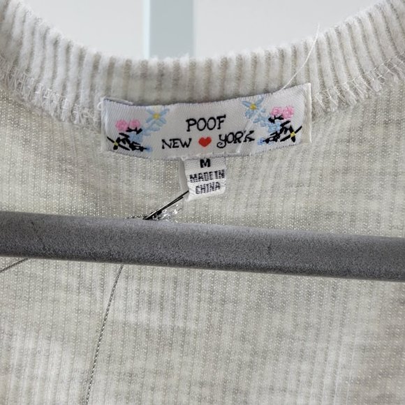 PROOF NEW YORK V-neck sweater rose and grey Sz M - Picture 6 of 7